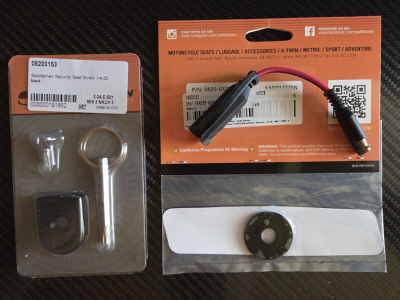 Befestigungsschraube von Saddlemen und der C-Tek Adapter.