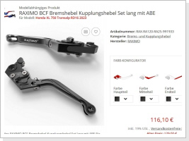 Raximo BCF Hebelset im Originalfoto mit ABE. Raximo BCF Hebelset im Originalfoto mit ABE.